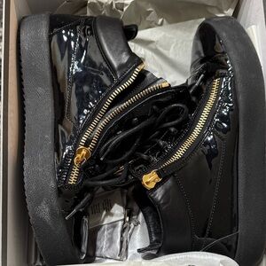 Giuseppe Zanotti Black and Gold Sneakers